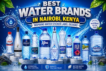 Best Water Brands in Nairobi Kenya with Inspiring Water Sticker Label Designs, Professional Water Sticker Label Designers in Nairobi Kenya for Bottled Water Brands, Affordable Water Label Design Services in Kenya for New Water Companies, Creative Water Label Design Ideas in Nairobi Kenya to Grow Your Water Brand, Top Water Sticker Label Design Company in Kenya for Custom Bottle Branding.