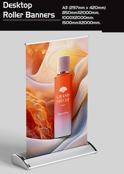 Desktop roller banners