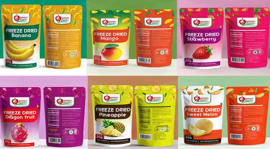 Wambugu Freeze dried fruits packaging design Process , Visual approach design on Wambugu apples package , How to design a stunning stand-up pouch design , Horticultural sector in Kenya, Important of packaging design in Nairobi Kenya .