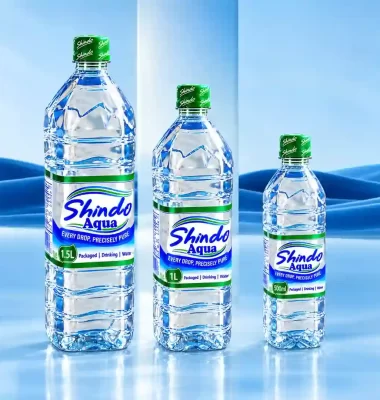 Packaged drinking water label design in Mombasa Kenya,How we designed Shindo Water label design,Four-sided water bottle label design,Transparent water bottle label design in Kenya,Custom bottled water packaging design for coastal brands